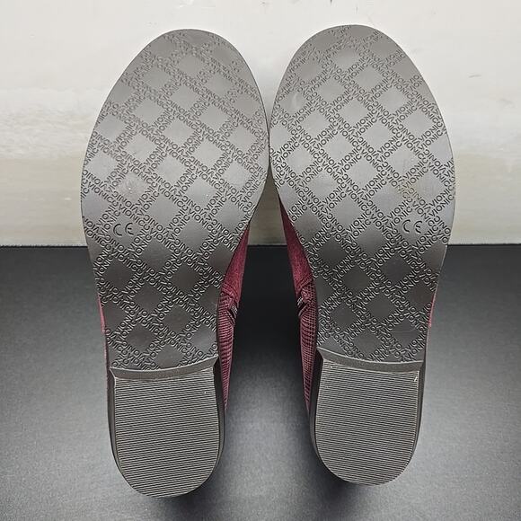 Vionic Wine Red Suede Ankle Boots with Buckles Ama Booties Sz 7.5 - Picture 9 of 11